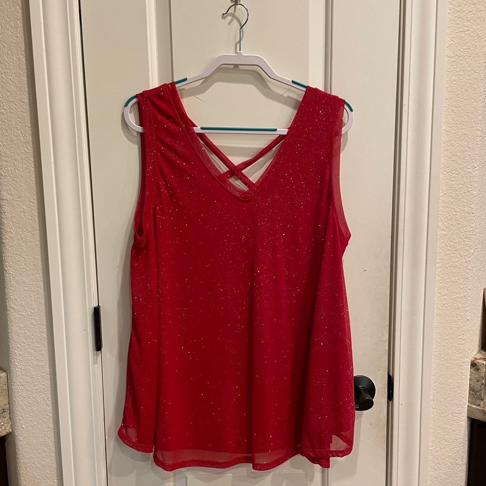 Simply Emma red sparkle top